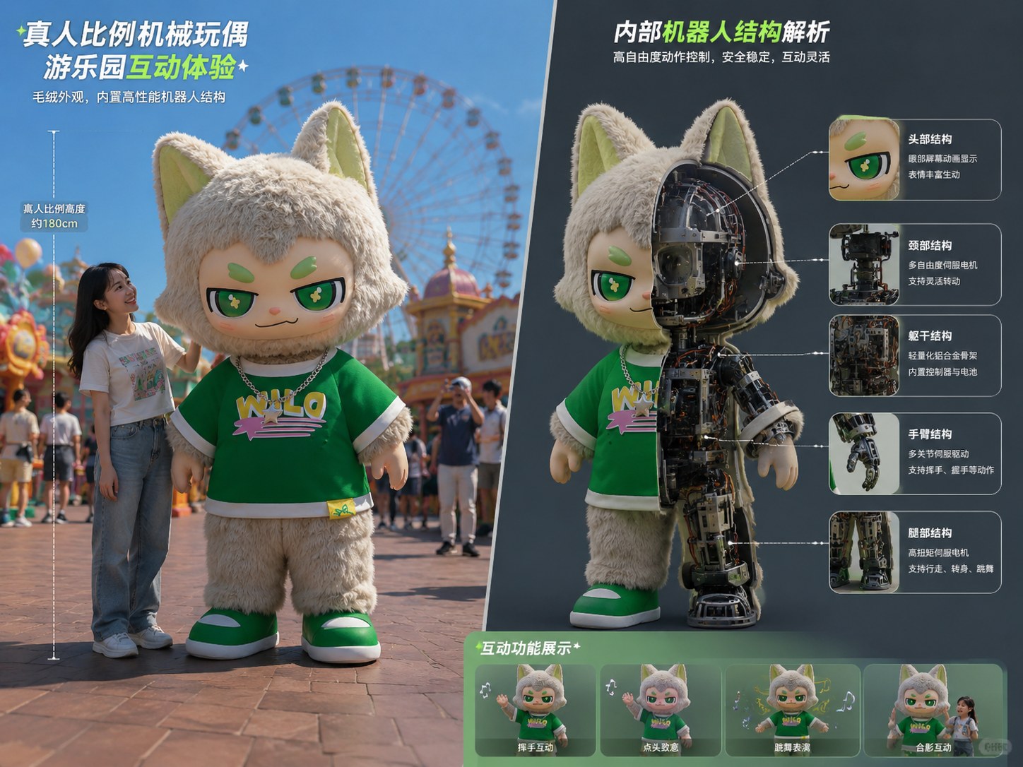 Character robot system in amusement park